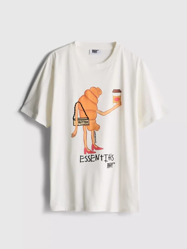 Bouffants and Broken Hearts katoenen croissant-T-shirt