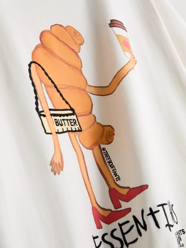 Bouffants and Broken Hearts katoenen croissant-T-shirt