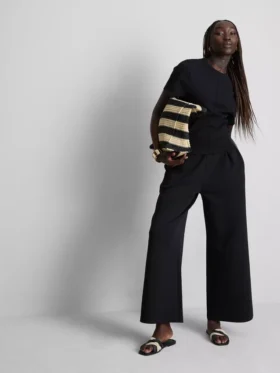 Boxy T-shirt met naaddetails, rijk aan katoen