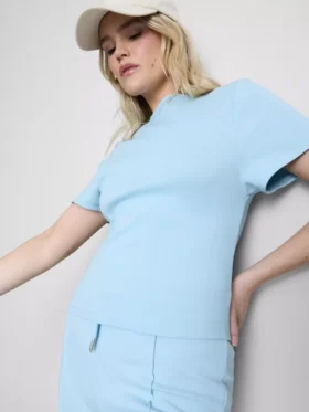 Boxy T-shirt met naaddetails, rijk aan katoen