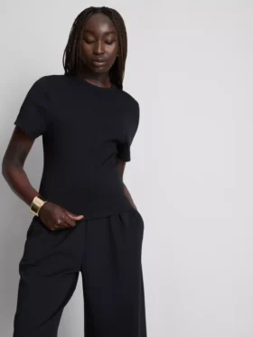 Boxy T-shirt met naaddetails, rijk aan katoen