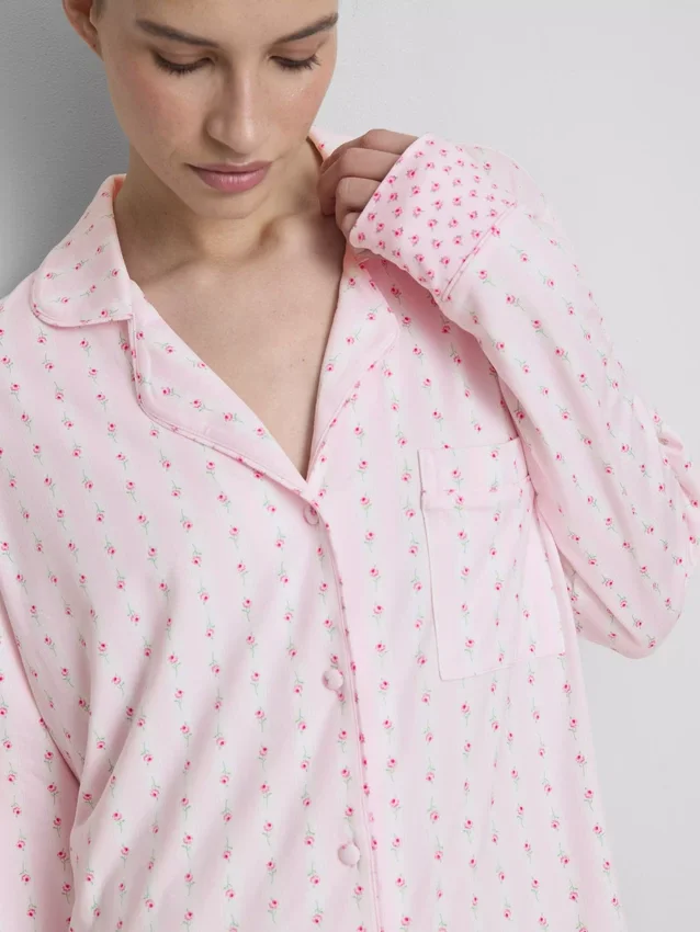 Boyfriend-nachthemd met bloemenprint
