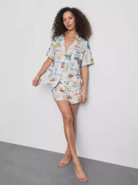 Boyfriend-pyjama's met korte broek
