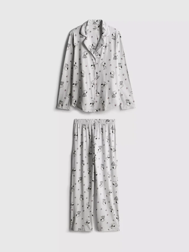 Boyfriend-pyjama's met Snoopy-print