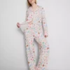 Boyfriend-pyjama's met 'Sweet treat'-print