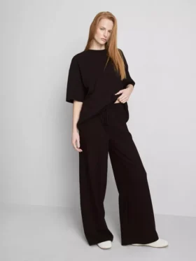 Brede joggingbroek met hoog katoengehalte