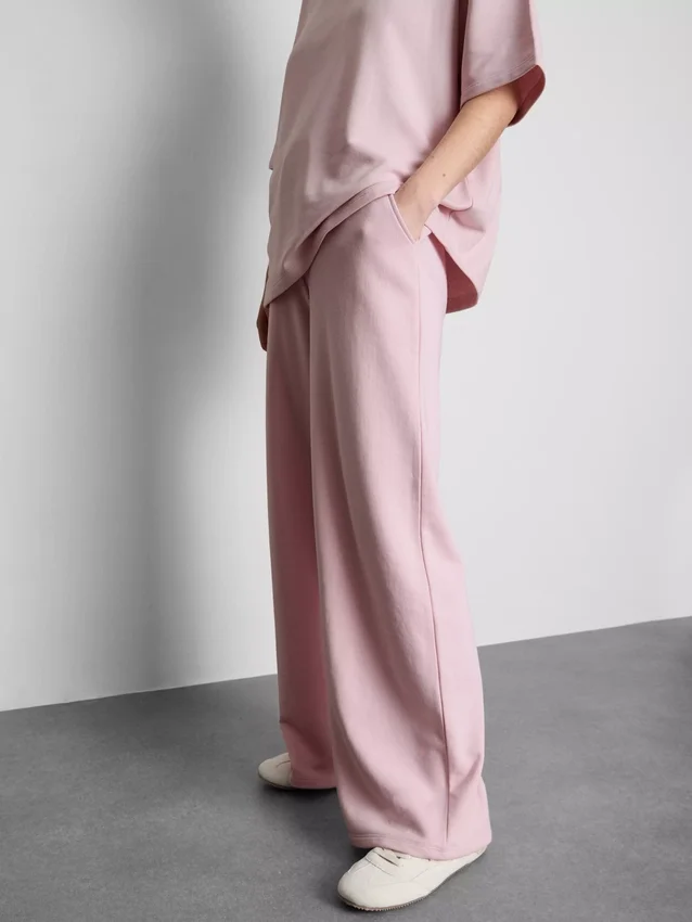 Brede joggingbroek met hoog katoengehalte