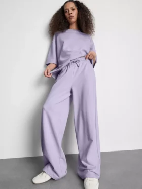 Brede joggingbroek met hoog katoengehalte