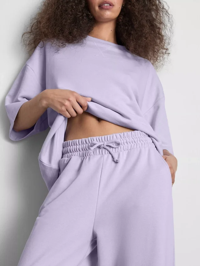 Brede joggingbroek met hoog katoengehalte