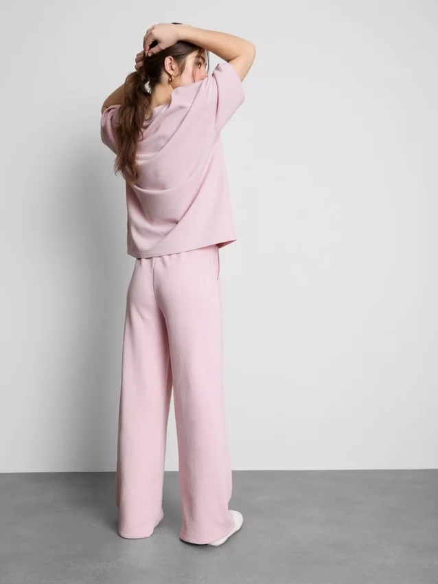 Brede joggingbroek met hoog katoengehalte