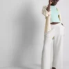 Broek met elastische taille en wijde pijpen