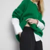 Broek met elastische taille en wijde pijpen