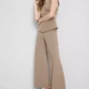 Broek met middelhoge taille en wijde pijpen