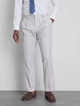 Broek met normale pasvorm en structuur