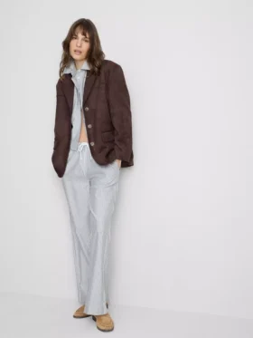 Broek met Oxford-strepen en trekkoord
