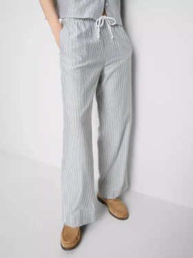 Broek met Oxford-strepen en trekkoord