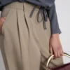 Broek met plooien en wijde pijpen