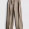 Broek met plooien en wijde pijpen