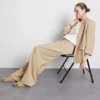 Broek met textuur en losse pasvorm, middelhoge taille