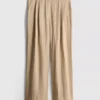 Broek met textuur en losse pasvorm, middelhoge taille