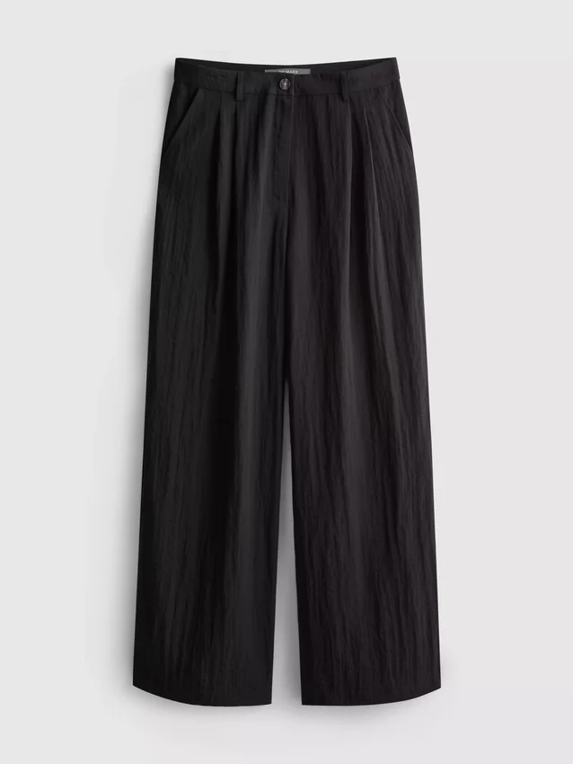 Broek met textuur en losse pasvorm, middelhoge taille