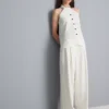 Broek met textuur en wijde pijpen
