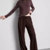 Broek met textuur en wijde pijpen