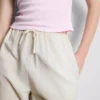 Broek met wijde pijpen van katoenmix