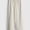 Broek met wijde pijpen van katoenmix