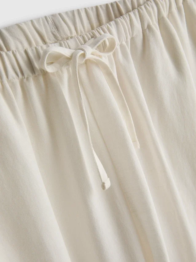 Broek met wijde pijpen van katoenmix