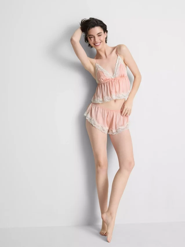 Bruids satijnen kanten babydoll-bralette