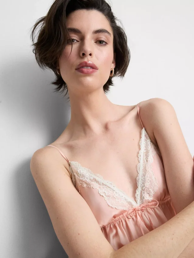 Bruids satijnen kanten babydoll-bralette