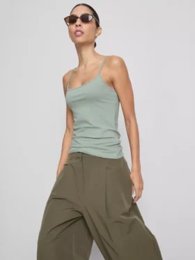 Cami-top van katoenrijk stretchmateriaal