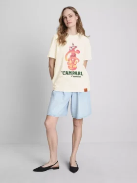 Campari katoenen T-shirt met ronde hals