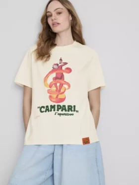 Campari katoenen T-shirt met ronde hals