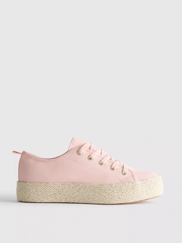 Canvas jute platte sneakers