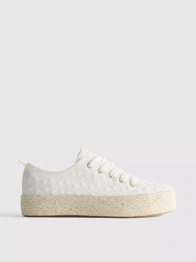 Canvas jute platte sneakers