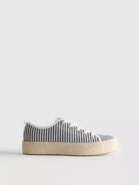 Canvas jute platte sneakers