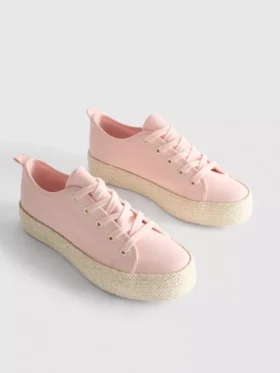 Canvas jute platte sneakers