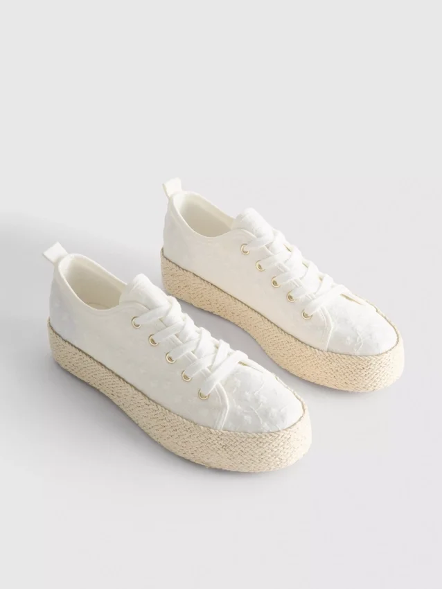 Canvas jute platte sneakers