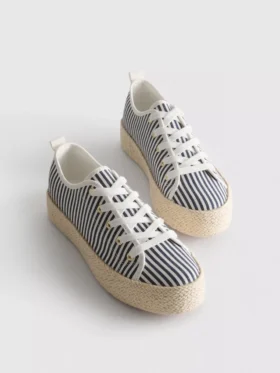 Canvas jute platte sneakers