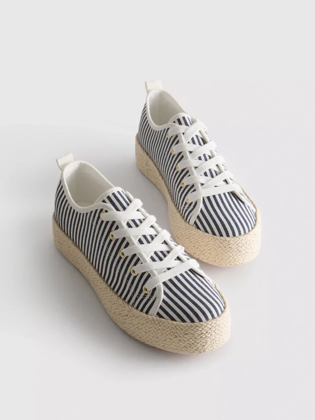 Canvas jute platte sneakers