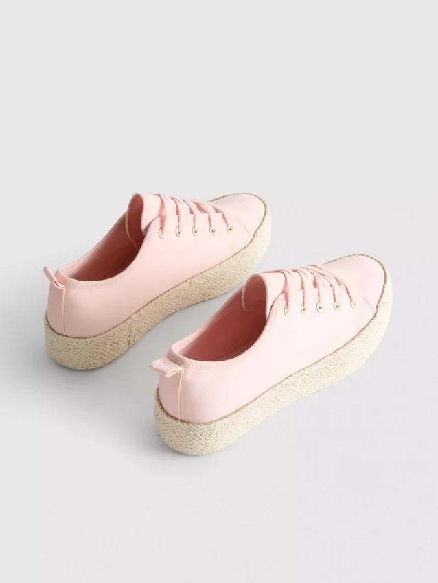 Canvas jute platte sneakers