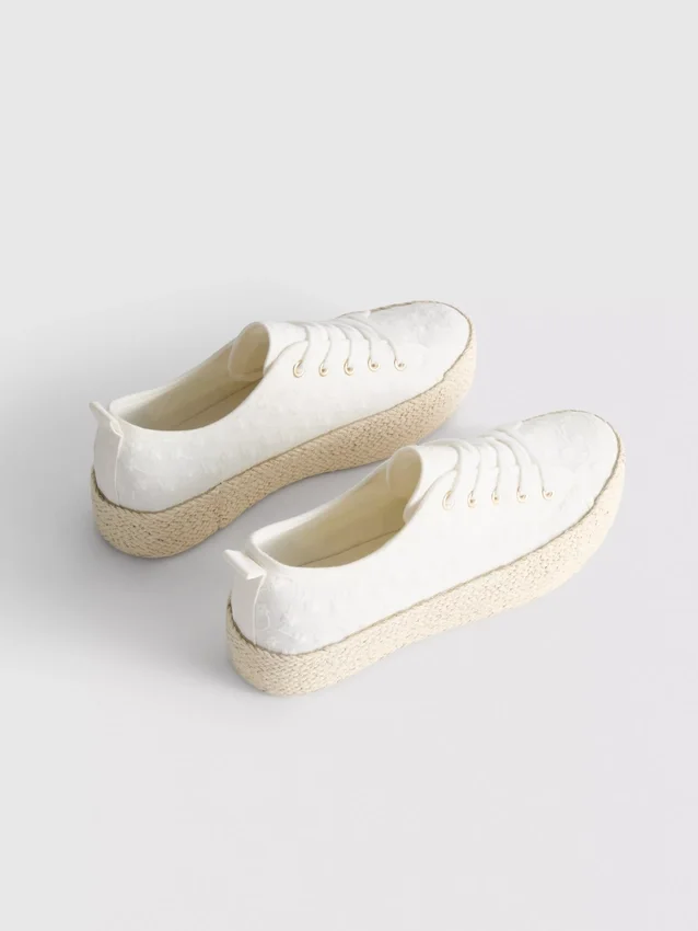 Canvas jute platte sneakers