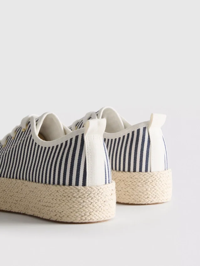 Canvas jute platte sneakers