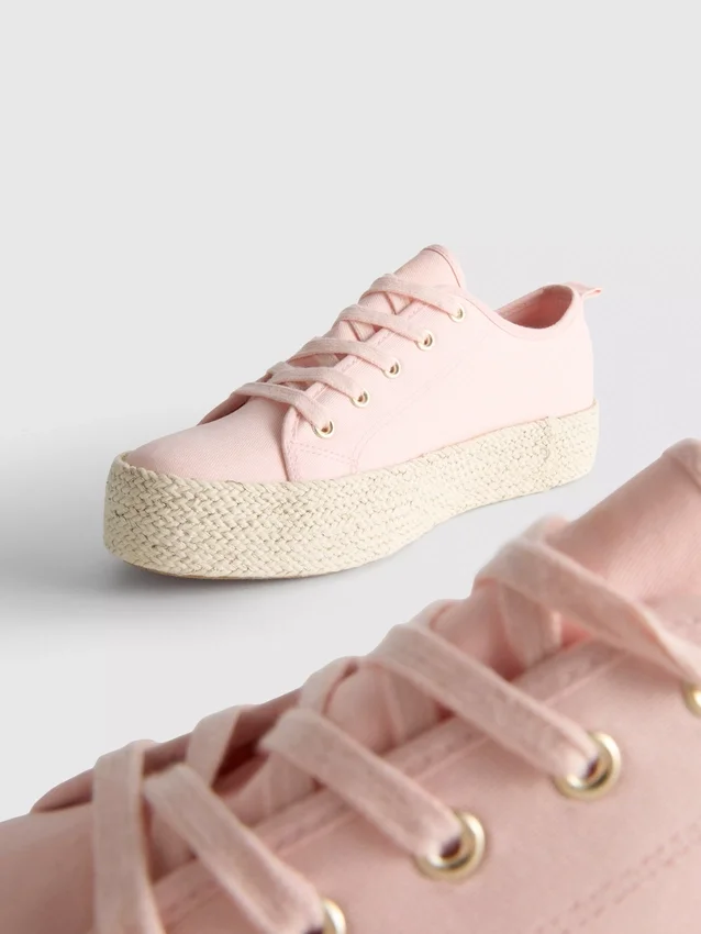 Canvas jute platte sneakers