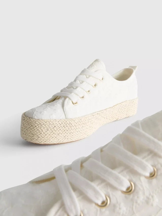 Canvas jute platte sneakers