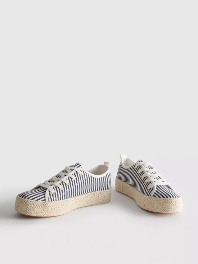Canvas jute platte sneakers