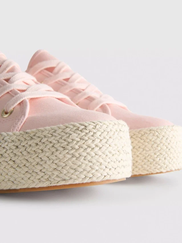 Canvas jute platte sneakers