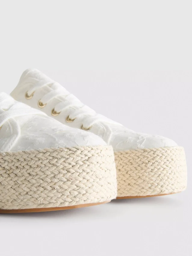 Canvas jute platte sneakers